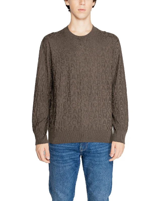 Fashion Expert Armani Exchange  Men's All Over Logo Sweater - Brown