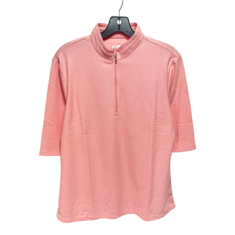 Classic Design Athletic Top Short Sleeve By Nivo In Pink, Size: L