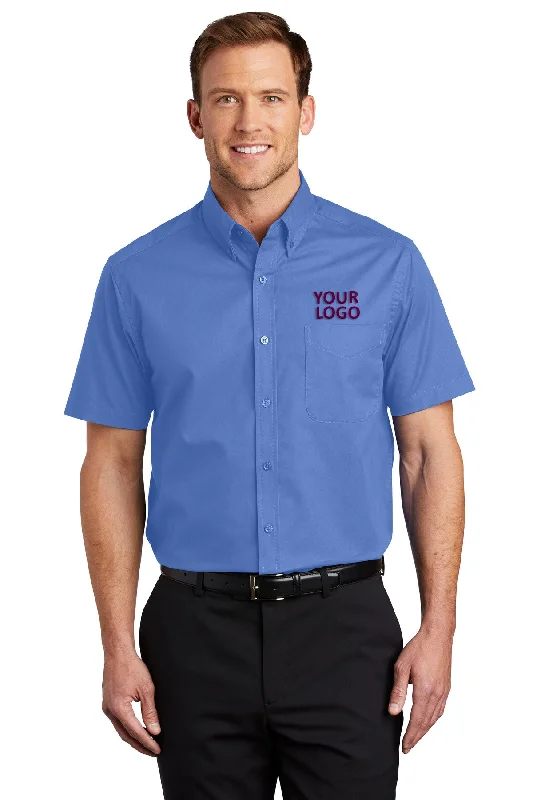 Street Fashion Port Authority Short Sleeve Easy Care Custom Shirts, Ultramarine Blue Street Fashion Port Authority Short Sleeve Easy Care Custom Shirts, Ultramarine Blue