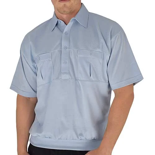 Classics by Palmland Big and Tall Short Sleeve Banded Bottom Shirt 6010-656BT Light Blue