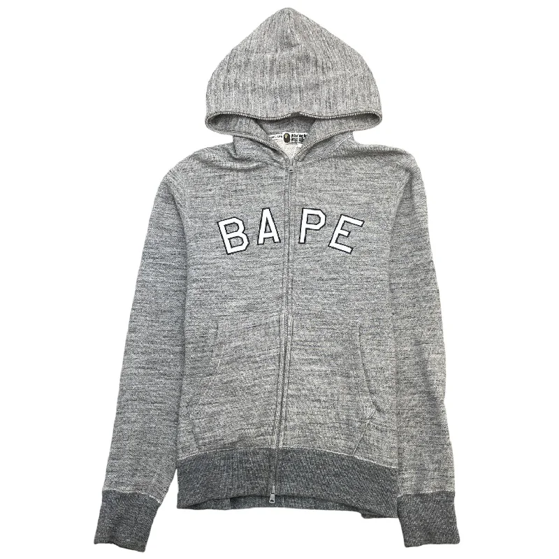 Stunning Fashion Men's Applique Logo Hoodie Grey Size L
