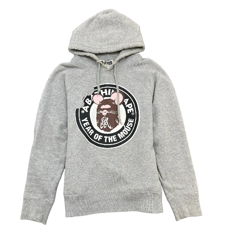 Classic Series Men's Year Of The Mouse Hoodie Grey Size S