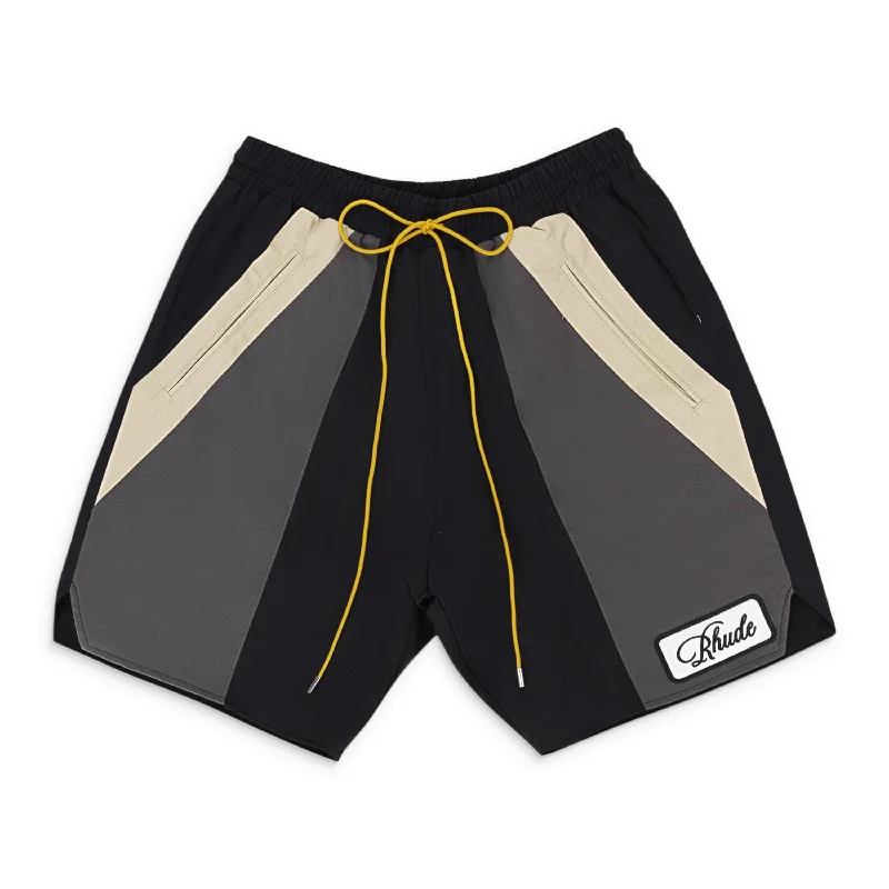 Romantic And Fresh CURSIVE PATCH BLACK/GRAY/BEIGE SHORTS