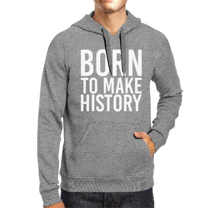 Sports And Leisure Born To Make History Unisex Heather Grey Hoodie Yuri On Ice Quote