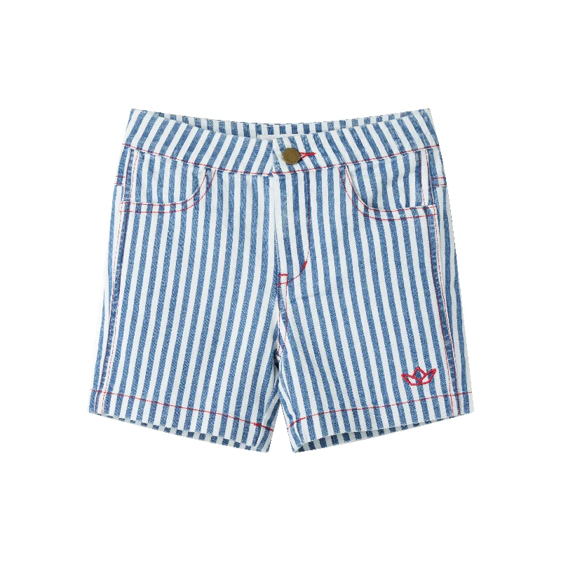 Urban Style STRIPED SHORT PANT-DENIM STRIPED