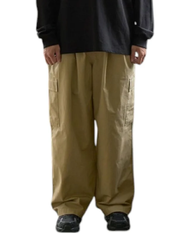 Fashion Elements Ripstop Cargo Pants In Beige