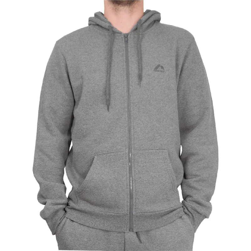 Fashion Elements More Mile Vibe Mens Full Zip Fleece Hoody - Grey
