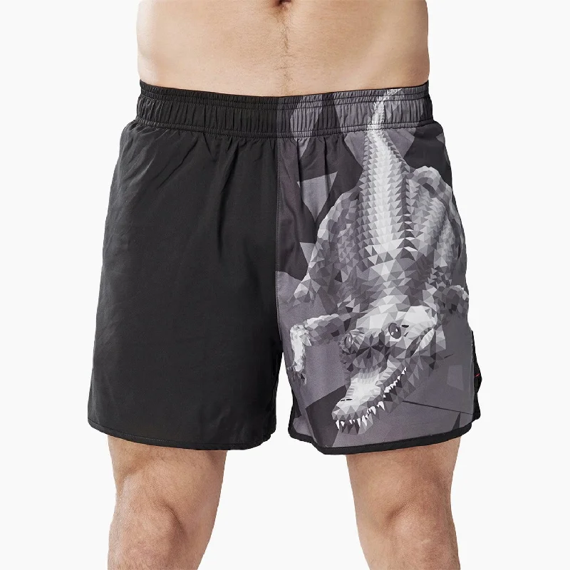 Wandering freely Classic UPF50+ Mens 2 in 1 Compression Shorts - Alligator Style