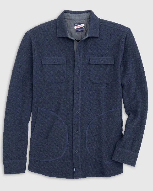Multifunctional Style Andre Knit Shacket In Indigo