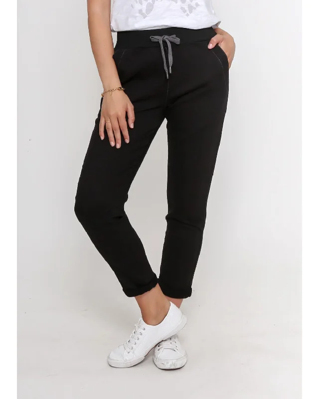 Elegant Fit Monaco Jeans Riley Denim Jogger - Black