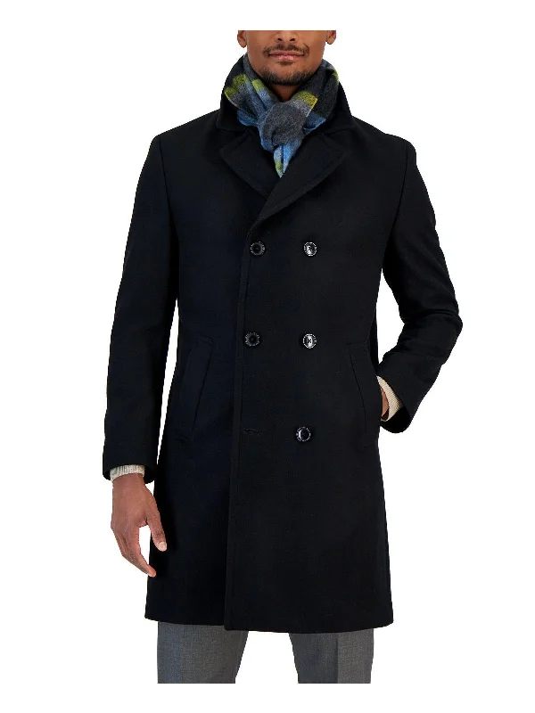French Style Mens Classic fit Double Breasted Pea Coat