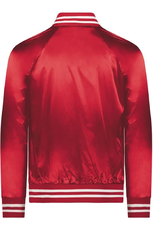 Sweet Style Augusta Sportswear Satin Baseball Jacket Striped Trim