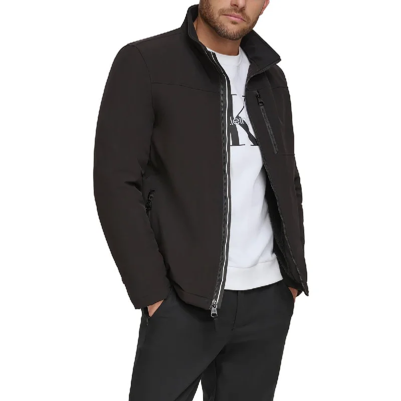 Artistic Temperament Mens Faux Fur Lined Polyester Soft Shell Jacket