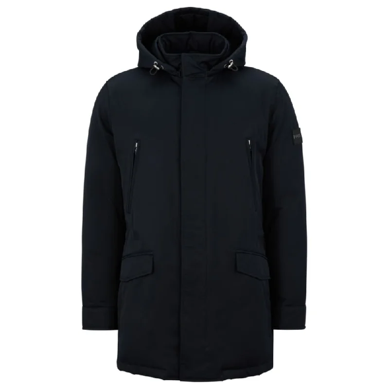 Youthful Vitality Down-filled hooded jacket with logo patch