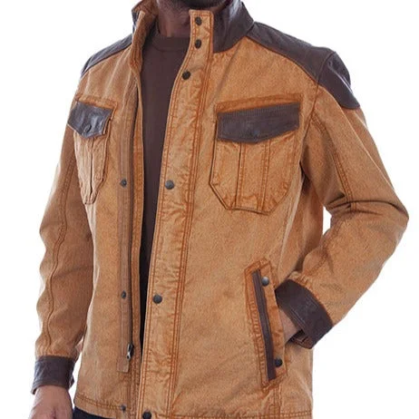 Spring Fashion Scully Men's Leather And Canvas Trimmed Jacket