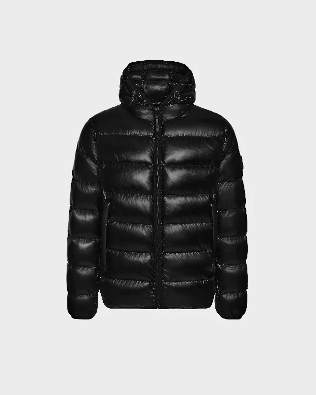 Personalized Series DEMIAN S MEN'S GLOSSY HOODED DOWN PUFFER