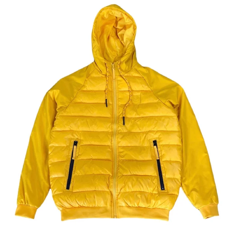 Exquisite Craftsmanship Men's Carpe Diem Quilted Hooded Jacket In University Gold