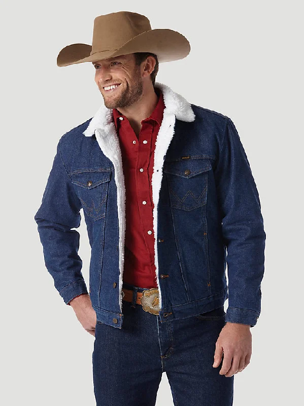 Fresh And Capable Wrangler Men's Cowboy Cut Sherpa Lined Denim Jacket