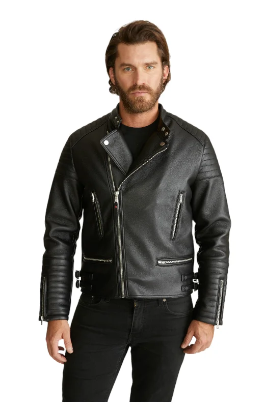 Fresh And Fashionable Robert Graham Men's Vegan Leather Moto