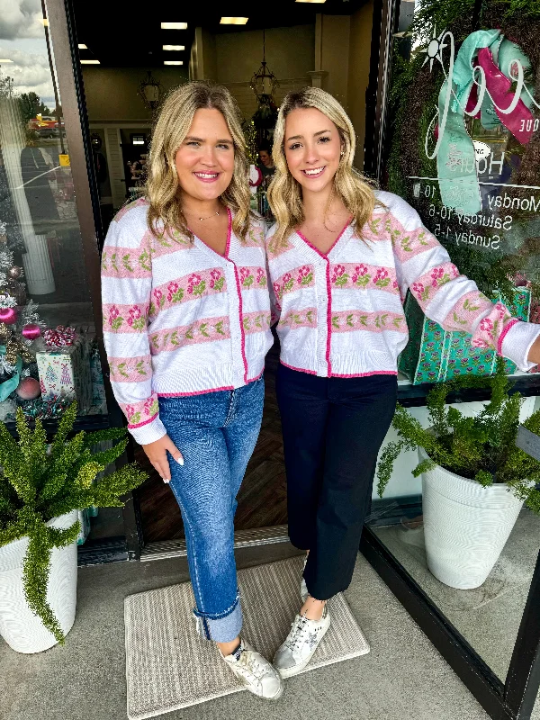 Breezy Style Love Fancy Pink Flower Cardigan