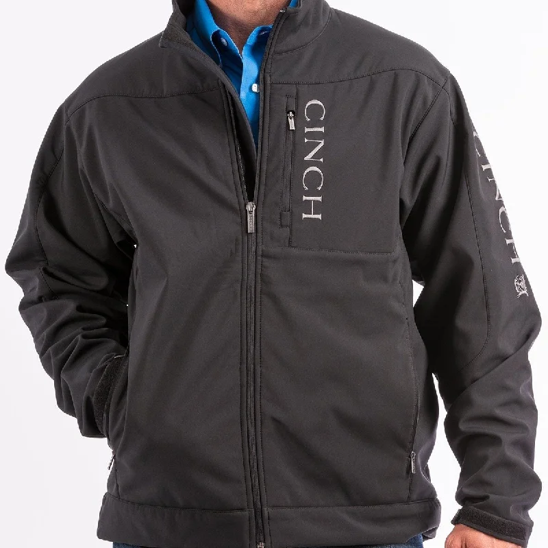 Simple Matching Cinch Men's Logo Concealed Carry Bonded Jacket in Black