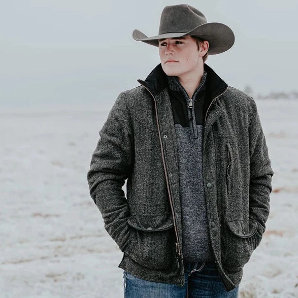 Lazy Home STS Ranchwear Men's Smitty Wool Jacket- Black