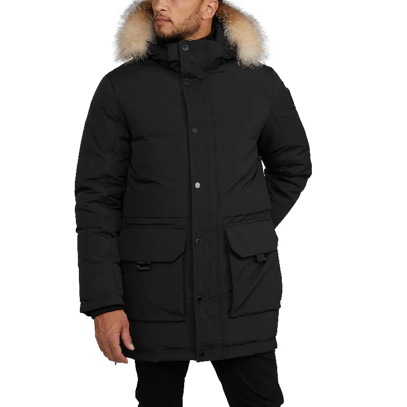 Comfortable Series Pajar Men's Parsenn Parka with Removable Hood and Fur Trim