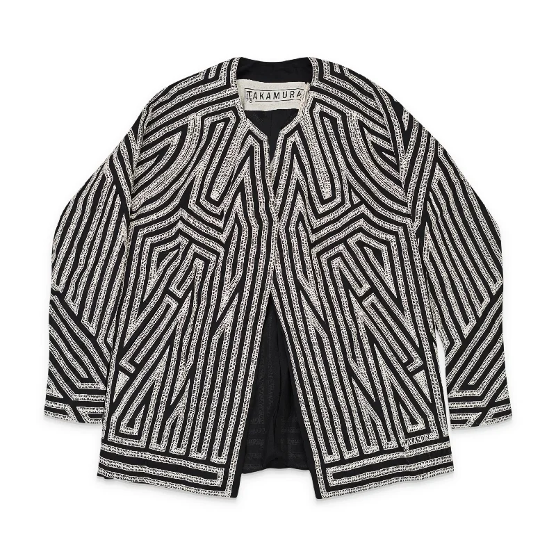 High Street Style 1/8TH TAKAMURA NEGRO BORDADO HUESO HAND EMBROIDERED BLACK JACKET OS $360