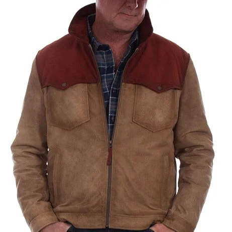 Elegant And Charming Scully Men's Burnished Suede Block Jacket