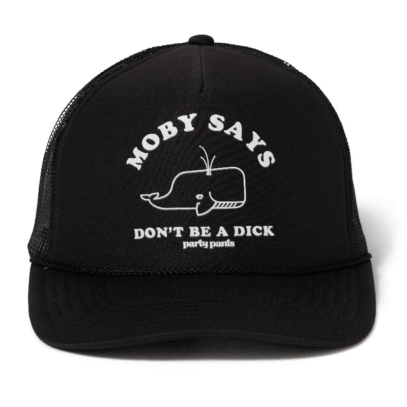 Layered Style Moby Says Black Trucker Hat