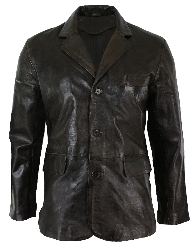 Luxury Style Real Leather Smart Casual Blazer