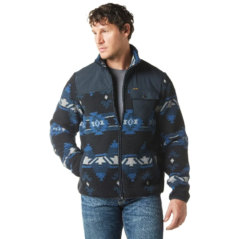 Fashionable And Versatile Wrangler Men's Zip Front Lightweight Ripstop Yoke Sherpa Jacket