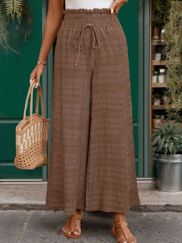 Fashion Comfort Tied Wide Leg Pants