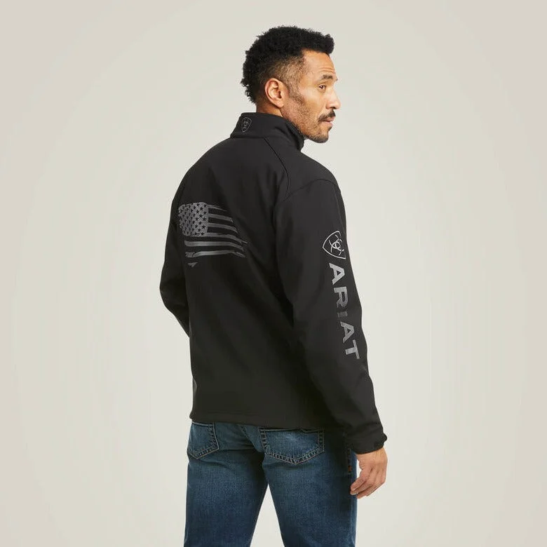 Advanced Customization Ariat Men's Logo 2.0 Patriot Softshell Water Resistant Jacket in Black