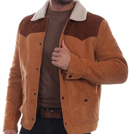 Personalized Design Scully Men's Suede Leather Jacket in Tan