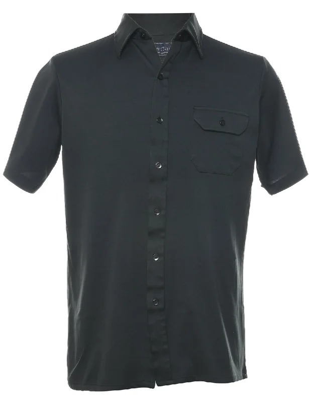 Elegant Style 1970s Black Shirt - M