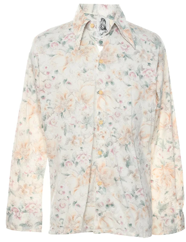 Comfortable Lifestyle 1970s Floral Shirt - L