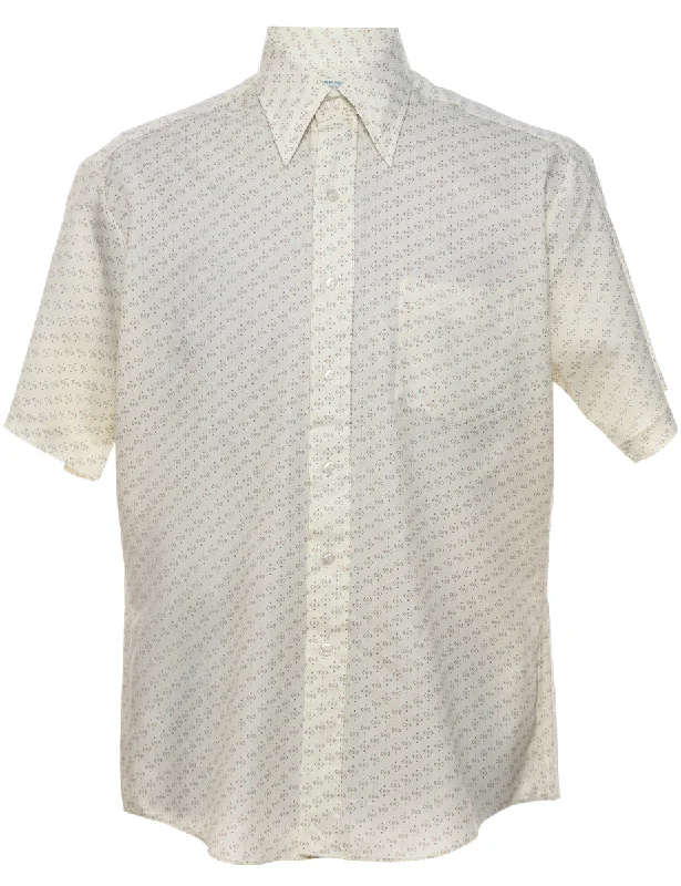 Bottom And Versatile 1970s Geometric Pattern Shirt - M