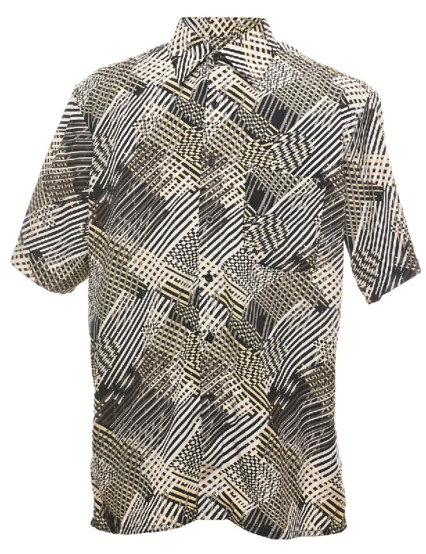 Fashion Touch 1990s Abstract Print Multi-Colour Shirt - L