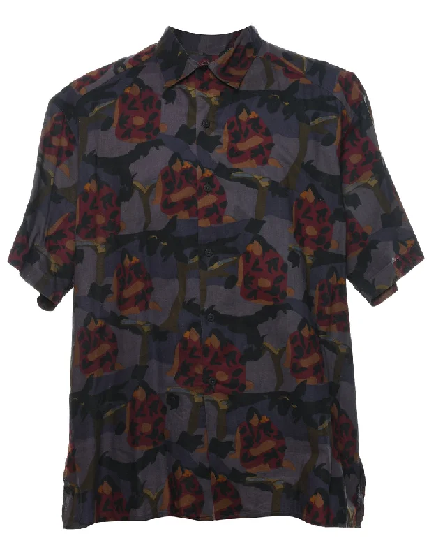 Comfortable And Simple 1990s Abstract Print Shirt - L
