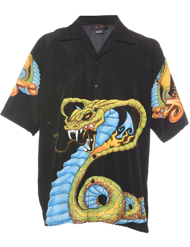 Everyday Chic Y2K Dragon Print Shirt - L