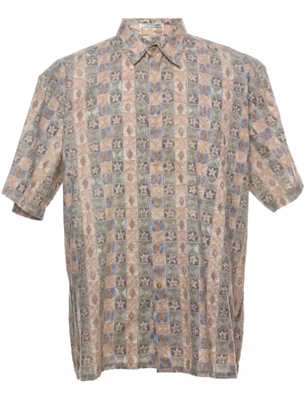 Comfortable down 1990s Geometric Pattern Shirt - L
