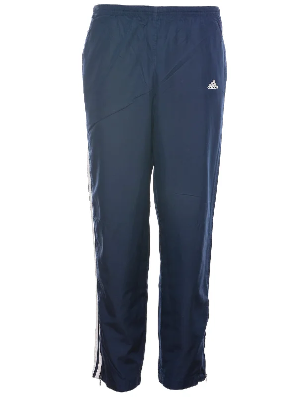 Printed Patterns Adidas Navy & White Contrast Track Pants - W29 L30