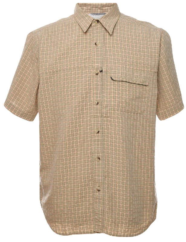Avant-garde Design Beige Checked Shirt - L