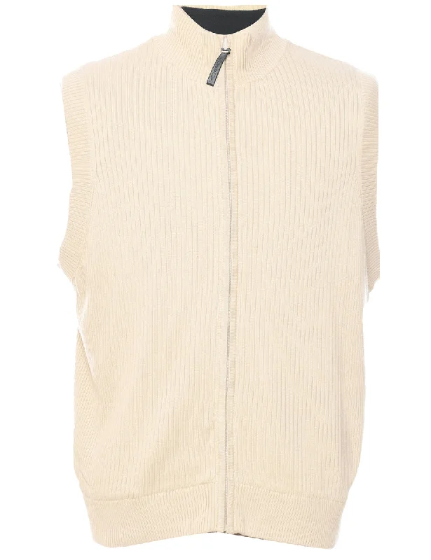 Comfortable Dresses Beige Sweater Vest - L