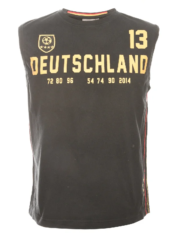 Comfortable Design Black Deutschland Printed T-shirt - M