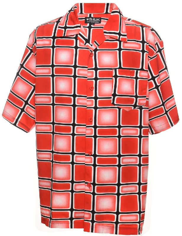 Light Layers Black & Red Graphic Y2K Design Shirt - XL