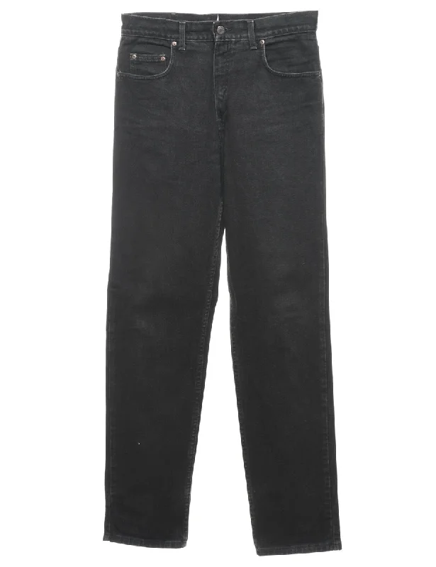 Warm Layers Black Straight Fit Jeans - W32 L34