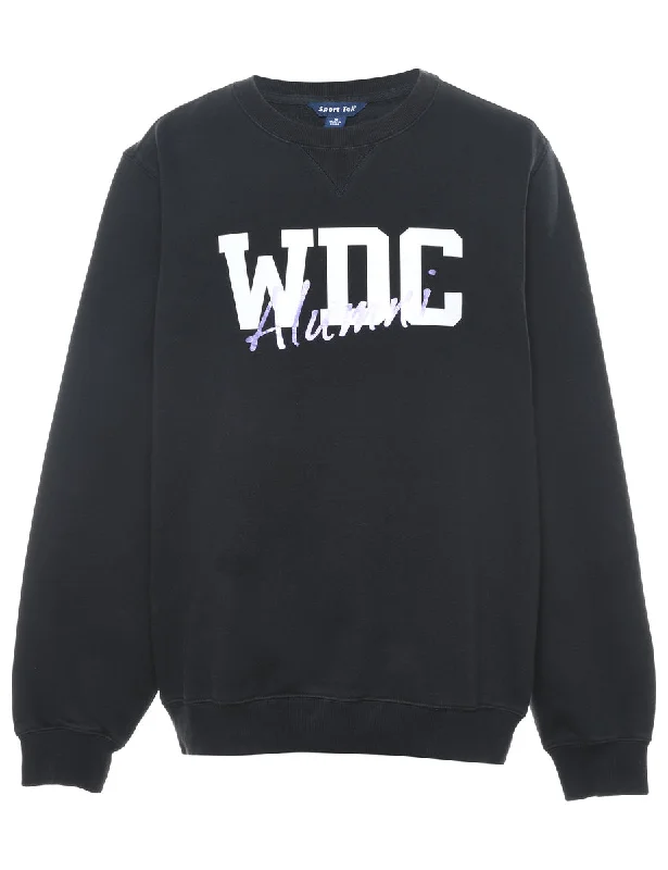 Fashion Must-have Black WDC Alumni Printed Sweatshirt - L