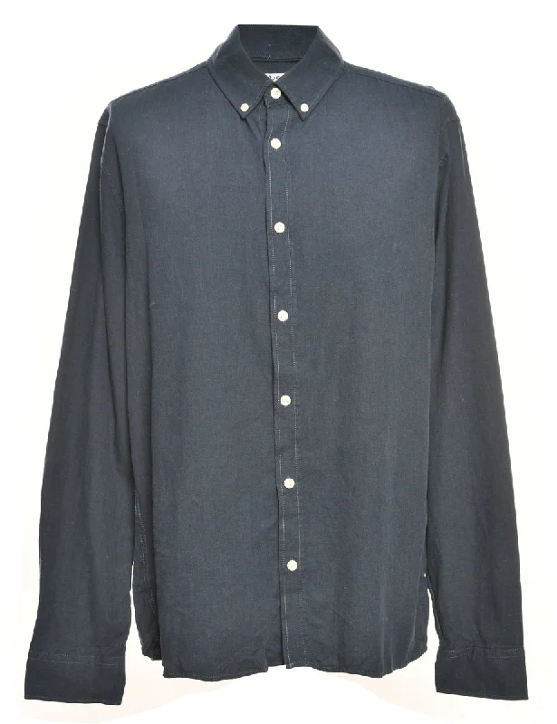 Luxury Customization Blue Long Sleeved Shirt - XL